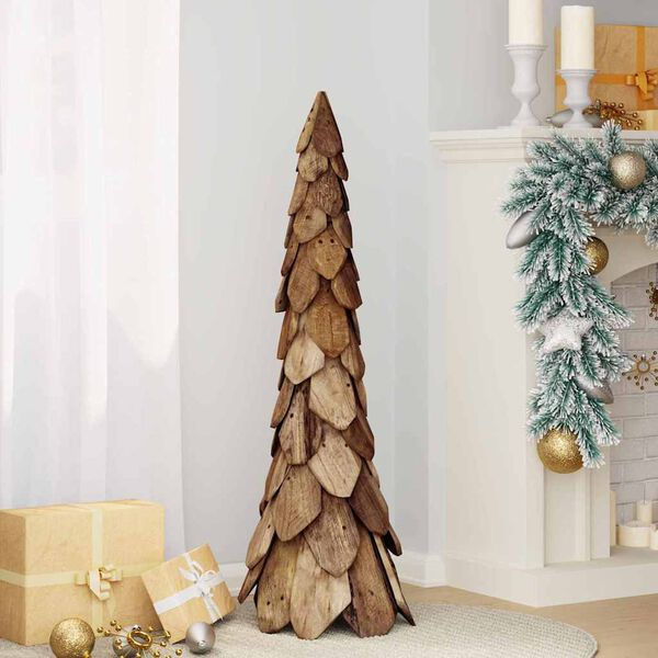 vidaXL Christmas Tree with Stand Brown 110 cm Solid teak wood