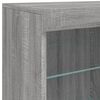 vidaXL Sideboard with LED Lights Grey Sonoma 181.5x37x67 cm