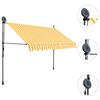 vidaXL Manual Retractable Awning with LED 250 cm White and Orange