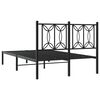 vidaXL Metal Bed Frame without Mattress with Headboard Black 120x200cm