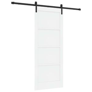vidaXL Sliding Door 83 x 202 cm Solid Pine Wood White and Black
