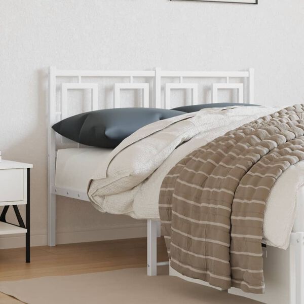 vidaXL Metal Headboard White 120 cm