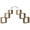 vidaXL Wall Cube Shelves Artisan Oak 68x15x68 cm Engineered Wood