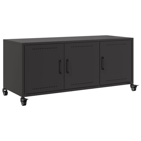 vidaXL TV Cabinet Black 100.5x39x43.5 cm Steel