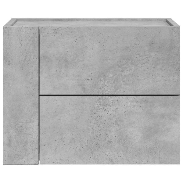 vidaXL Wall-mounted Bedside Cabinet Concrete Grey 45x30x35 cm