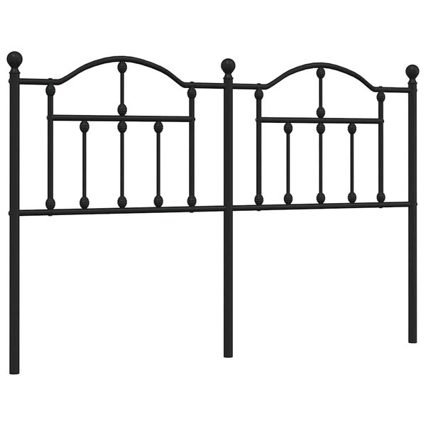 vidaXL Metal Replace Headboard Black 135 cm