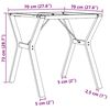 vidaXL Dining Table Legs Y-Frame 70x70x73 cm Steel