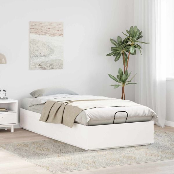 vidaXL Ottoman Bed Frame White 80 x 200 cm Solid Pine Wood