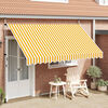 vidaXL Manual Retractable Awning 350 cm Orange and White Stripes