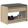 vidaXL Hall Bench with Cushion with Shelf Sonoma Oak 63 x 38 x 45 cm