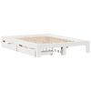 vidaXL Bed Frame without Mattress White 150x200 cm King Size Solid Wood Pine