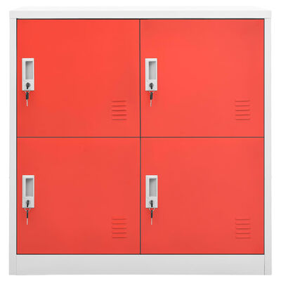 vidaXL Locker Cabinet Light Grey and Red 90x45x92.5 cm Steel