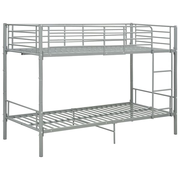 vidaXL Bunk Bed without Mattress Grey Metal 90x200 cm