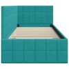 vidaXL Corner Bed Frame with Headboard Turquoise 80 cm x 200 cm Velvet