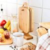 Excellent Houseware 7 Piece Chopping Board Set with Stand Bamboo