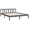 vidaXL Bed Frame without Mattress Grey King Size Solid Wood Pine