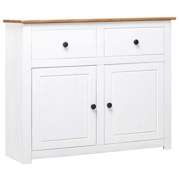 vidaXL Sideboard White 93x40x80 cm Solid Pinewood Panama Range