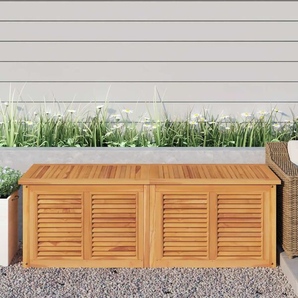 vidaXL Garden Storage Box with Bag 150x50x55 cm Solid Wood Teak