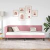 vidaXL Corner Bed Frame with Headboard Pink 80 cm x 200 cm Velvet