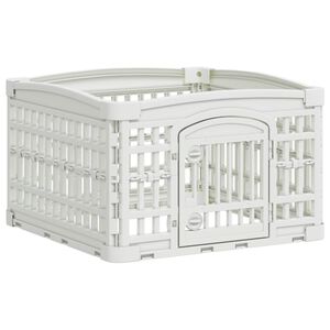 vidaXL 4 Panel Dog Playpen White 63 x 63 x 40 cm Plastic