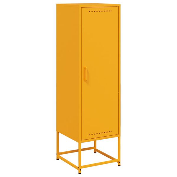 vidaXL Highboard Mustard Yellow 36x39x123 cm Steel