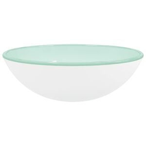 vidaXL Basin Tempered Glass 42x14 cm White