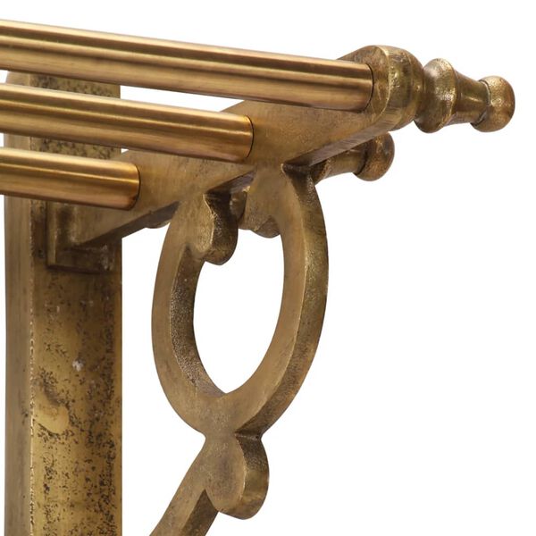 vidaXL Luggage Rack with Coat Hangers & Mirror Wall Mounted Aluminium