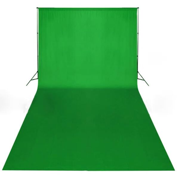 vidaXL Backdrop Cotton without Stand Green 600x300 cm Chroma Key
