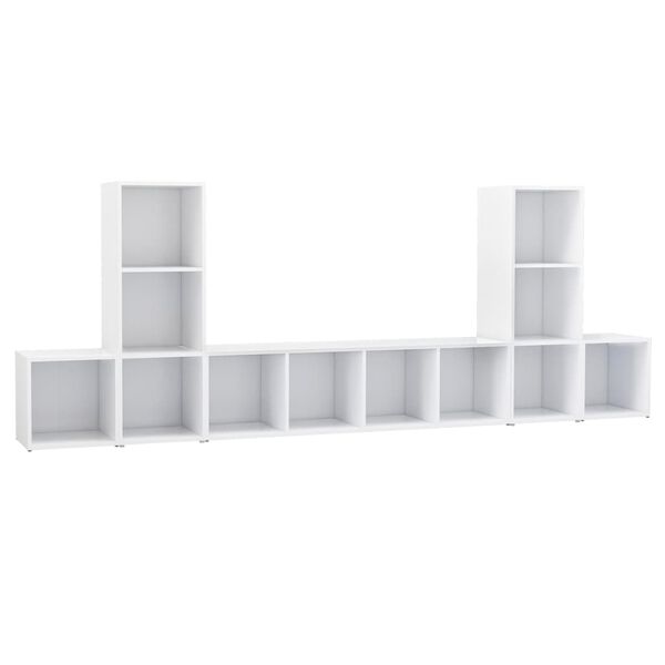 vidaXL 5 Piece TV Cabinet Set White Engineered Wood