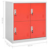 vidaXL Locker Cabinets 2 pcs Light Grey and Red 90x45x92.5 cm Steel
