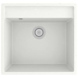vidaXL Kitchen Sink with Overflow Hole White Granite
