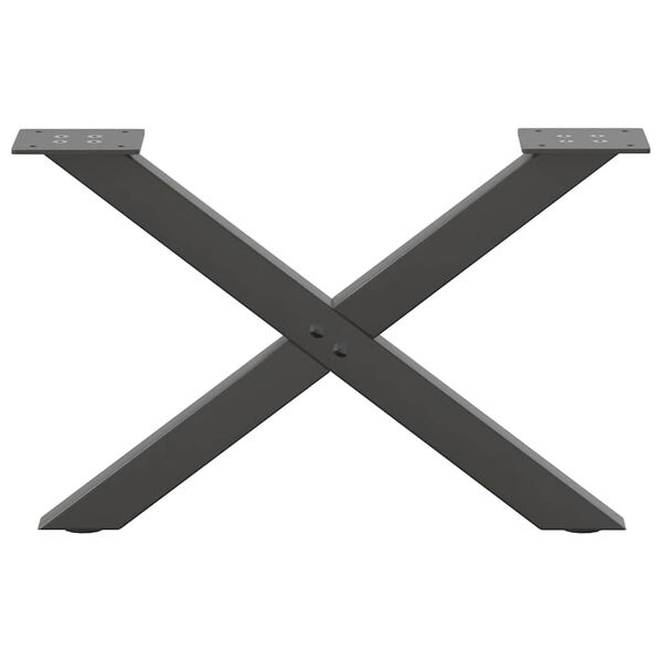 vidaXL Coffee Table Legs X-Shaped 2 pcs Anthracite 50x(30-31) cm Steel