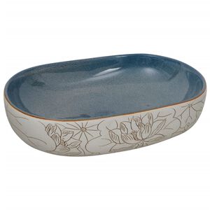 vidaXL Countertop Basin Sand and Blue Oval 59x40x14 cm Ceramic