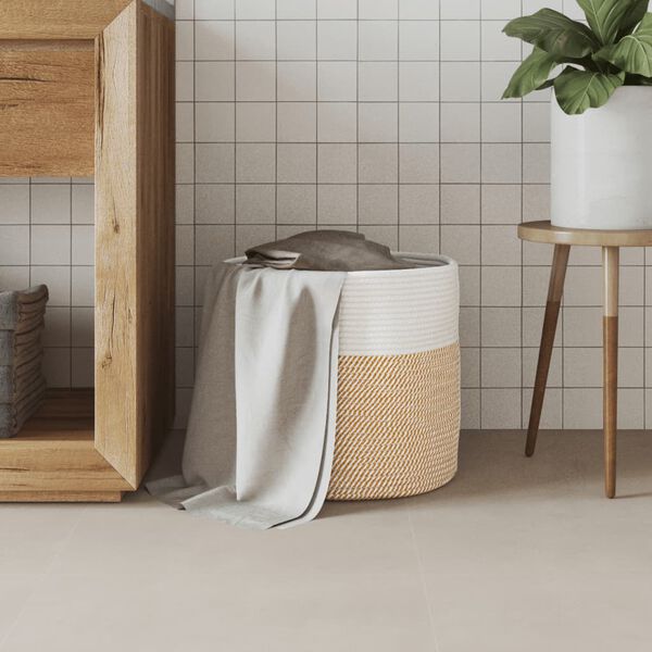 vidaXL Storage Basket Brown and White &Oslash;40x35 cm Cotton