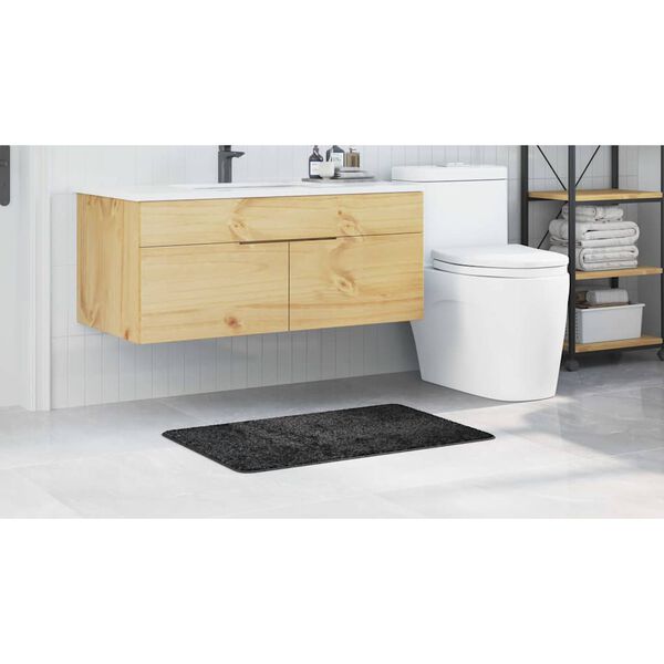 vidaXL Anti-slip Bath Mat Dark grey 60 x 90 cm PP