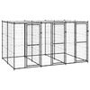 vidaXL Dog Kennel | Black and silver | Powder-coated steel | 7.26 m&sup2; | Durable