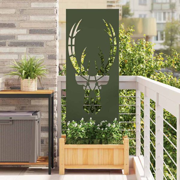 vidaXL Garden Privacy Screen Olive green 50 x 140 cm Cold-rolled steel