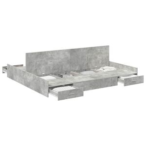 vidaXL Storage Bed Frame Concrete Grey 200 x 200 cm Engineered Wood