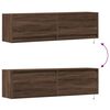 vidaXL TV Wall Cabinet with LED Lights Brown Oak 140x31x38 cm