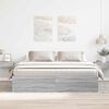 vidaXL Bed Frame without Mattress Grey Sonoma 180x200 cm Super King Super King Size