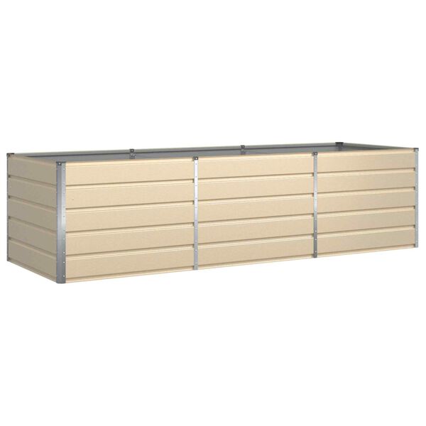 vidaXL Planter Ivory 290 x 100 x 75 cm Galvanised Steel