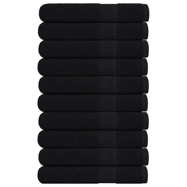 vidaXL Sauna Towels "FROGN" 10 pcs Black 80x200 cm 360 gsm