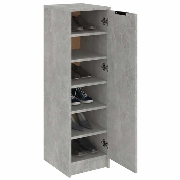 vidaXL Shoe Cabinet Concrete Grey 30x35x100 cm Engineered Wood