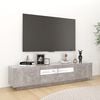 vidaXL TV Cabinet with LED Lights Concrete Grey 180x35x40 cm
