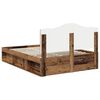 vidaXL Bed Frame with Headboard Old Wood 160 x 200 cm Solid Pine Wood