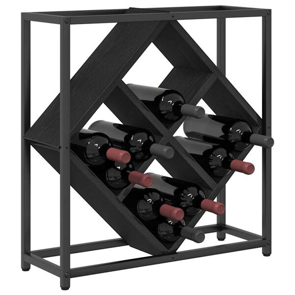 vidaXL Wine Rack Black Oak 51 x 18 x 52.5 cm Engineered Wood