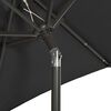vidaXL Garden Parasol with LED Lights Black 200x211 cm Aluminium