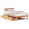vidaXL Bed Frame with Drawers without Mattress Wax Brown 75x190 cm Small Single