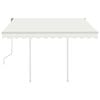 vidaXL Manual Retractable Awning with Posts 3x2.5 m Cream