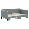 vidaXL Daybed with Trundle and Mattresses Light Grey 90x190 cm Fabric